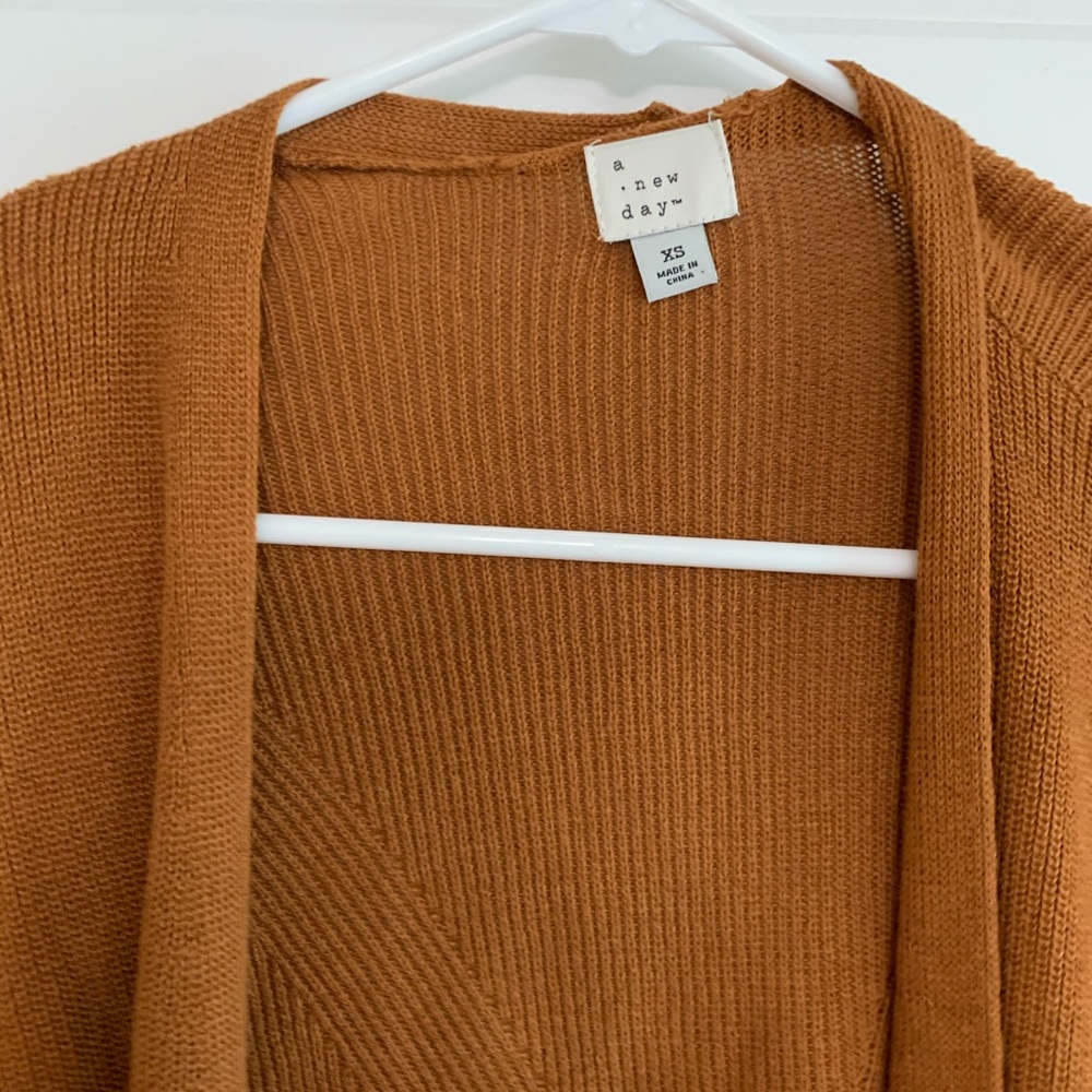 A new day open front cardigan rust xs
